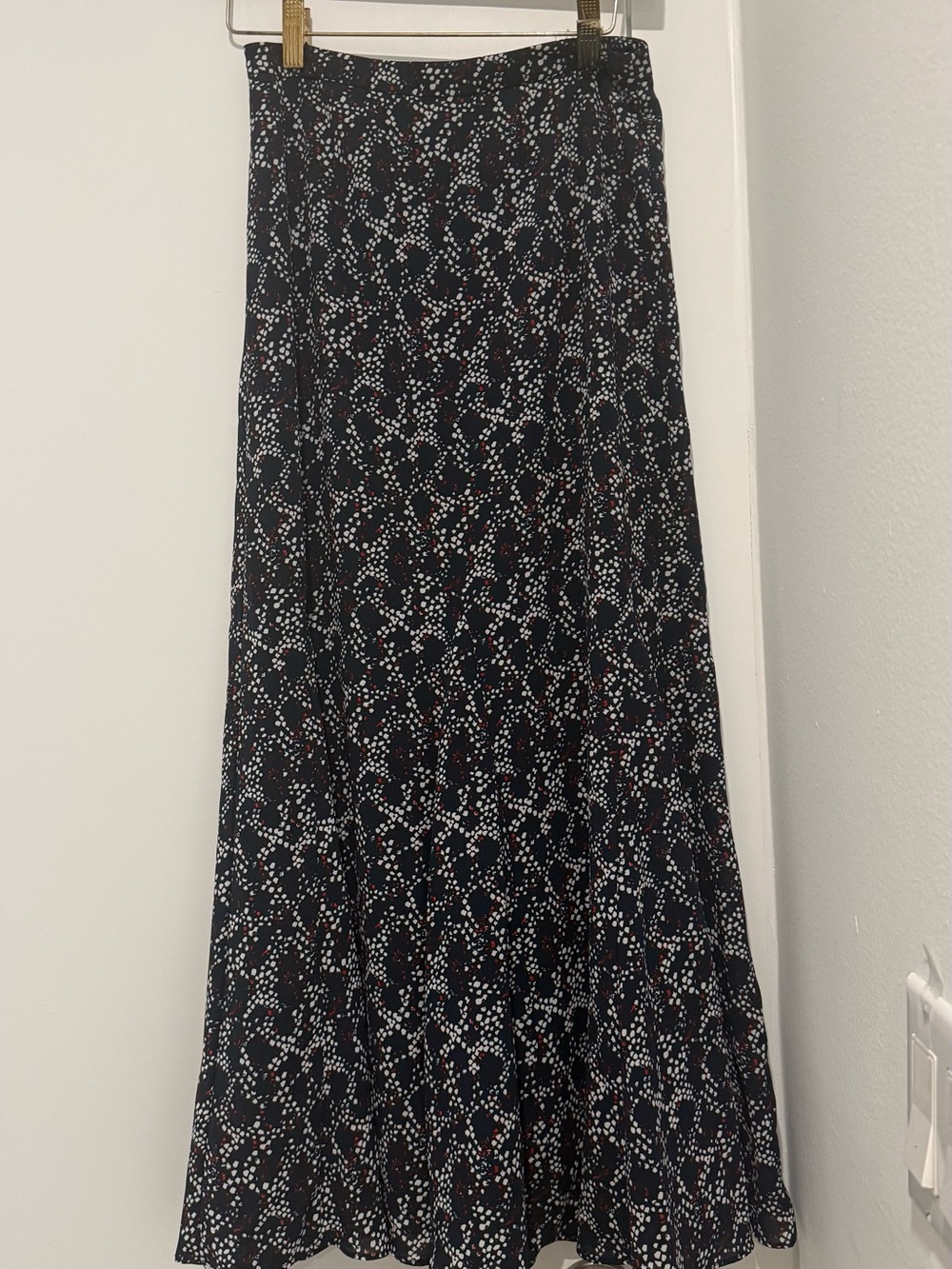 Banana Republic blue Maxi Skirt with White and Red Dot Print